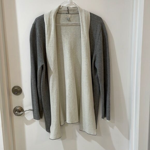 A NEW DAY  gray ivory white  super soft open front cardigan M - Picture 1 of 5